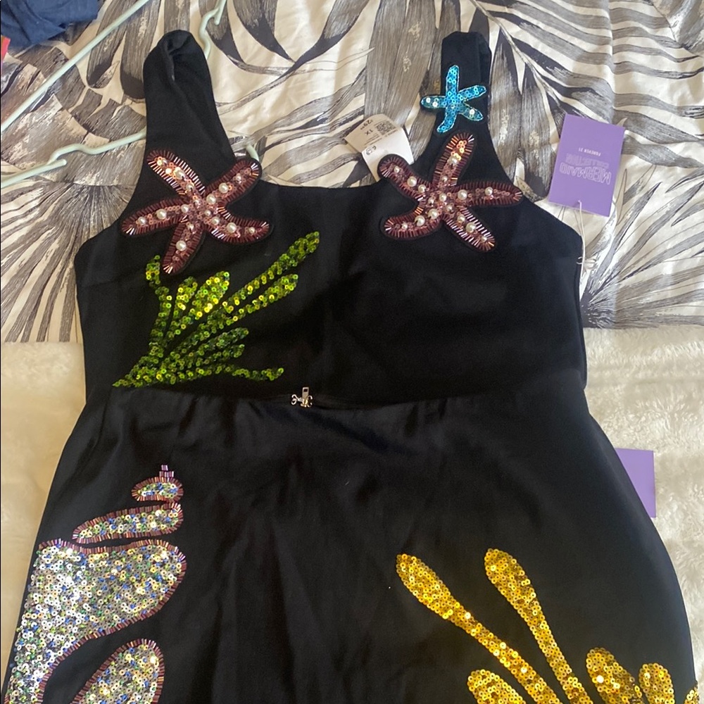 Forever 21 Black Dress with Multicolor Sequin Accents